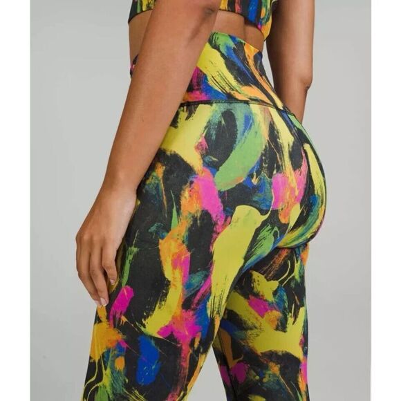 Lululemon Women's Sz 2 Black Multi Wunder Train High Rise Crop 23” Leggings - Picture 12 of 13